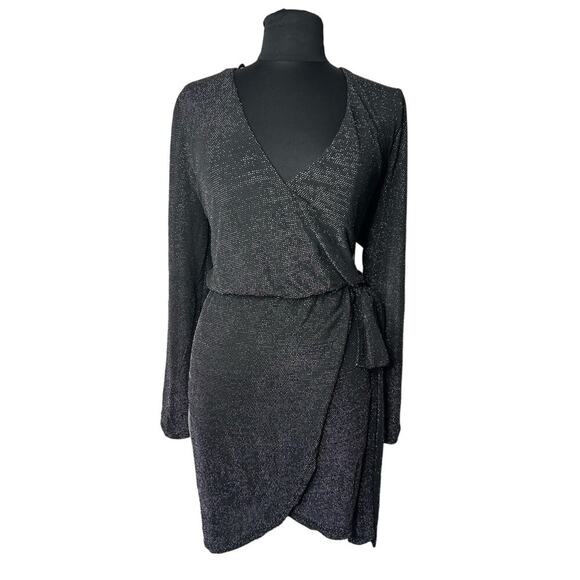 ✅ NWT Gabrielle Union Black Glitter Dress Sz 1 XL Extra Large (ML-2A-17-CX4H) - Picture 1 of 7